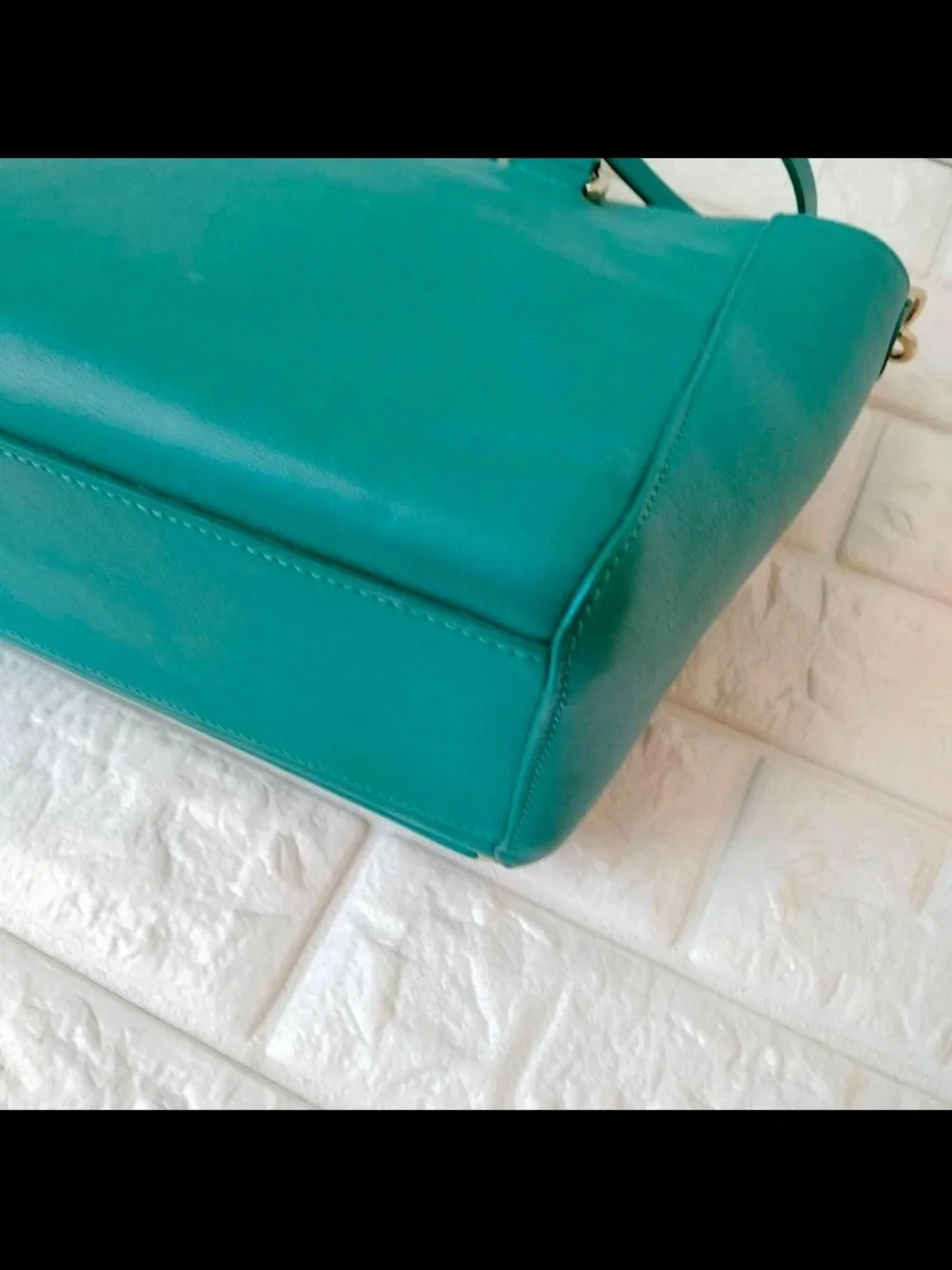 Mulberry Teal Leather Satchel with Gold Hardware
